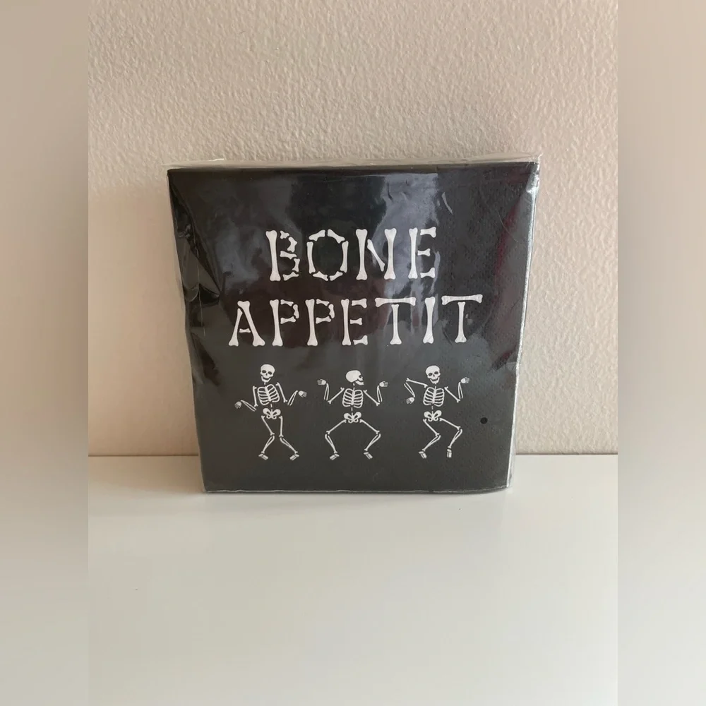 Gibson Black and White Skeleton Napkins